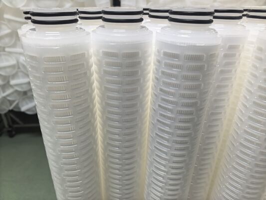 Cartucho de filtro plissado de PTFE de 40 pulgadas con membrana de PTFE para filtración de líquidos químicos y de alta pureza con alto caudal
