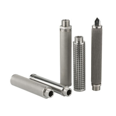 Cartucho filtrante metálico serie PHSV con costilla de soldadura en espiral y alambre en forma de V para filtración de alta resistencia