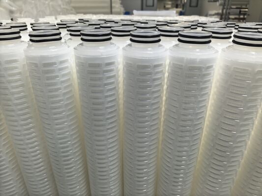 Cartucho de filtro plissado de PTFE de 40 pulgadas con membrana de PTFE para filtración de líquidos químicos y de alta pureza con alto caudal