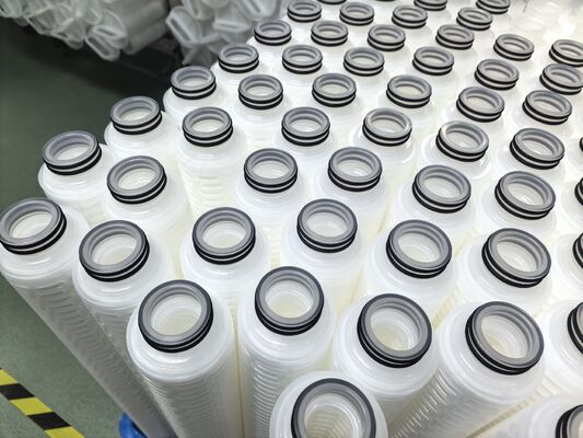 Cartucho de filtro plissado de PTFE de 40 pulgadas con membrana de PTFE para filtración de líquidos químicos y de alta pureza con alto caudal