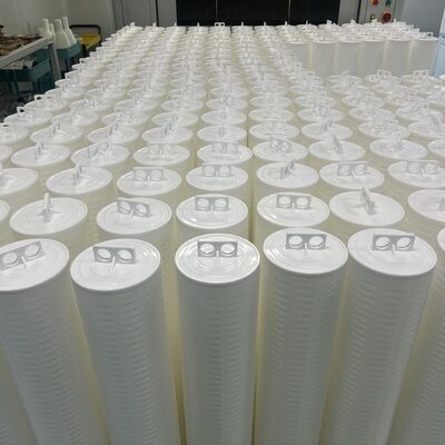 Cartucho de filtro plissado de gran flujo de PP industrial con rango de micrones de 1um-100um para prefiltración de RO