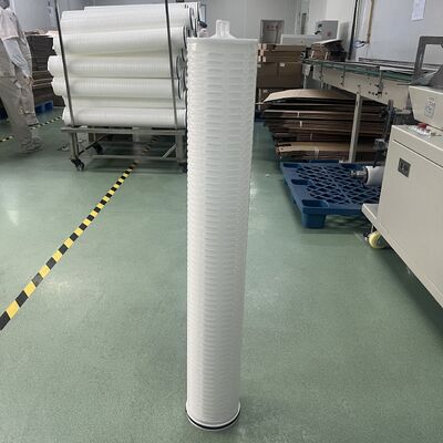 Cartucho de filtro plissado de gran flujo de PP industrial con rango de micrones de 1um-100um para prefiltración de RO