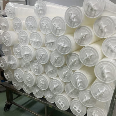 Cartucho de filtro plissado de gran flujo de PP industrial con rango de micrones de 1um-100um para prefiltración de RO