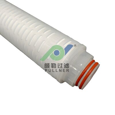 Cartucho de filtro plisado de PTFE de 40 pulgadas con silicona roja para filtración de líquidos químicos y de alta pureza de alto caudal