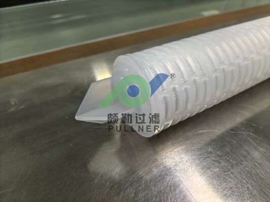 Cartucho de filtro plisado de PTFE de 40 pulgadas con silicona roja para filtración de líquidos químicos y de alta pureza de alto caudal