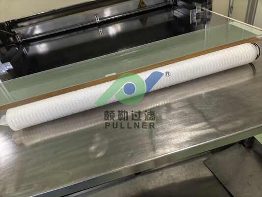 Cartucho de filtro plisado de PTFE de 40 pulgadas con silicona roja para filtración de líquidos químicos y de alta pureza de alto caudal