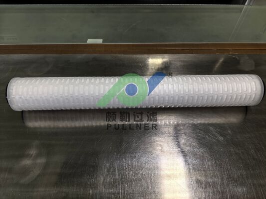 Cartucho de filtro plisado de PTFE de 40 pulgadas con silicona roja para filtración de líquidos químicos y de alta pureza de alto caudal